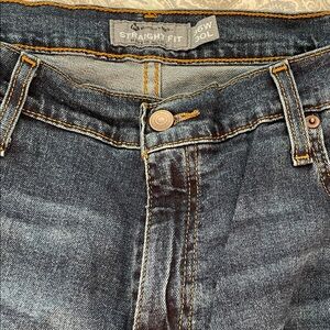 Men's Straight Fit Denim Jeans - Dark Blue